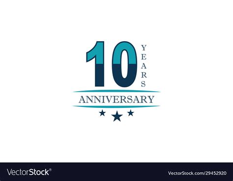 10th Anniversary Celebration Logo Royalty Free Vector Image
