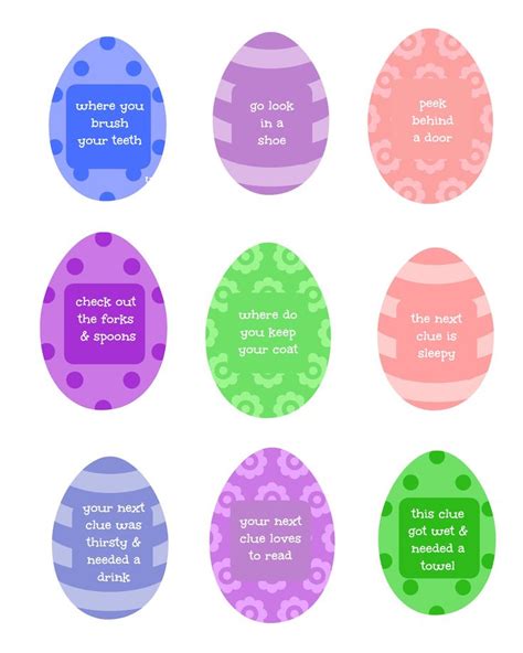 Easter Egg Hunt Wfree Printable Clues For All Ages Egg Hunt Clues