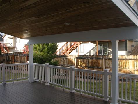 Covered Trex Deck With Cedar Ceiling Covered Decks Outdoor Decor