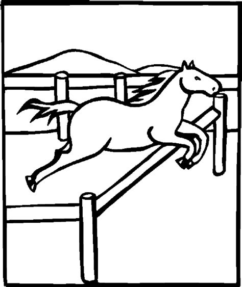 Horse coloring pages: This horse is jumping the fence! Lots of great FREE horse coloring book