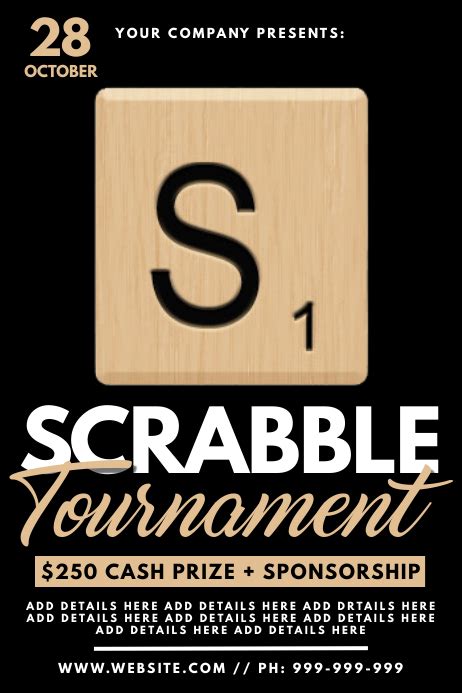 Copy Of Scrabble Tournament Poster Postermywall