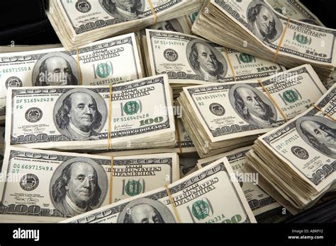 Piles Of 100 Dollar Bills Stock Photo 7402225 Alamy