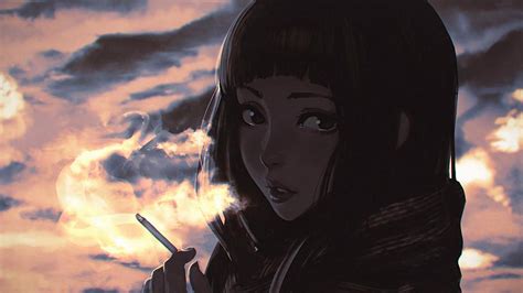 Anime Girl Smoking Anime