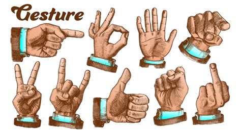 Finger Hand Gesture Vector Hd Png Images Multiple Male Caucasian Hand