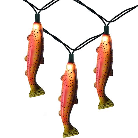 Rainbow Trout Party Lights Trout String Lights Fishing Decorations