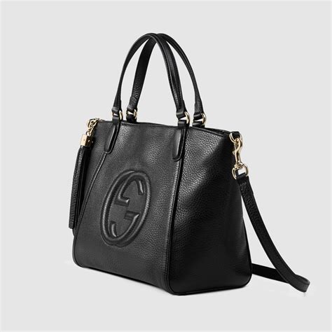 Gucci Soho Leather Top Handle Bag In Black Leather Black