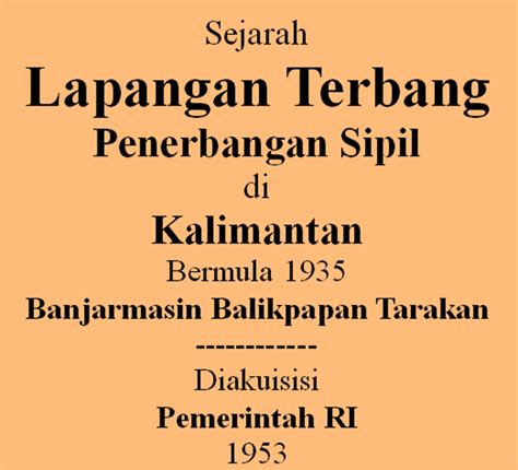 Poestaha Depok Sejarah Kalimantan 64 Sejarah Lapangan Terbang