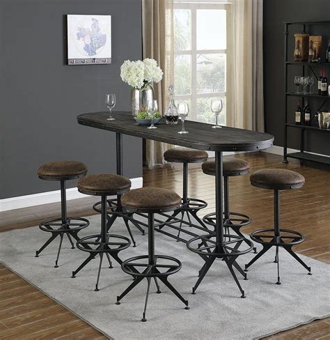 Stokke tripp trapp high chair. Antique Black Oval Bar Table Set | Bar height dining table ...
