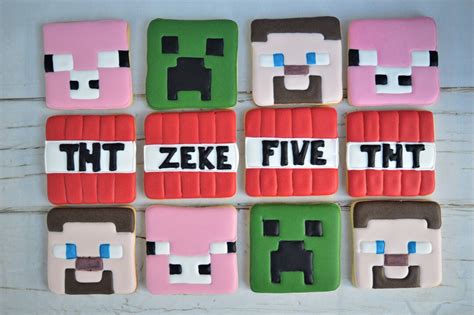 Minecraft Biscuits Minecraft Party Birthday T Etsy