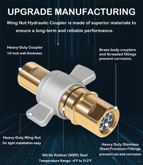 buy wing nut hydraulic coupler coupling 1 npt wet line quick disconnect coupler set used on live