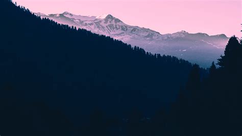 Beautiful Mountains Landscape Pink Tone Wallpaperhd Nature Wallpapers