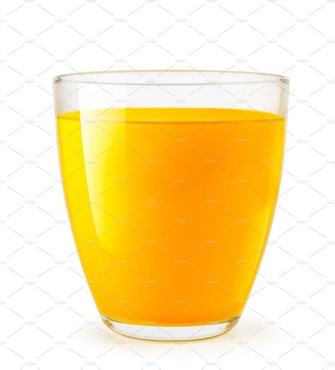 Orange Juice In Glass Cup Close Up Food Images ~ Creative Market