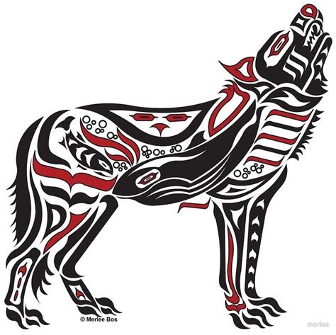 The Melody Original Haida Tlingit Wolf Native American Art Red By Merlee Alaska Art