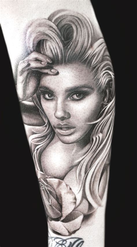 Real Tattoo Portrait Tattoo Black And Grey Tattoos Tattoos