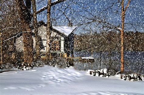 Snowy Evening On The Lake Photograph By Cecil Fuselier Fine Art America
