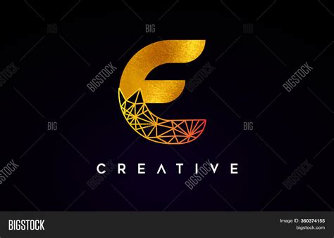 E Golden Letter Vector And Photo Free Trial Bigstock