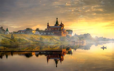 Monastery Landscape Russia River Wallpapers Hd Desktop And Mobile