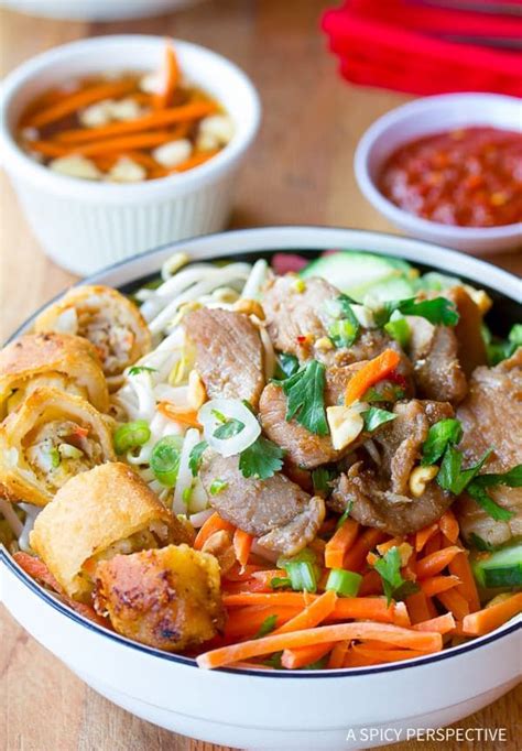 Fresh And Crunchy Vietnamese Bun Cha Gio Salad Bowl My All Time
