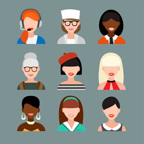 Free 30 Vector People Avatars Set In Psd