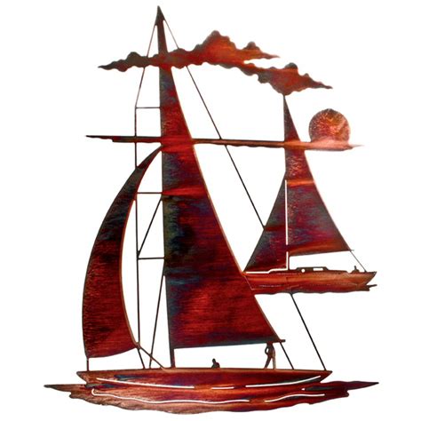 24 Catch N Sail Floating Sailboat Metal Wall Art Nautical Wall