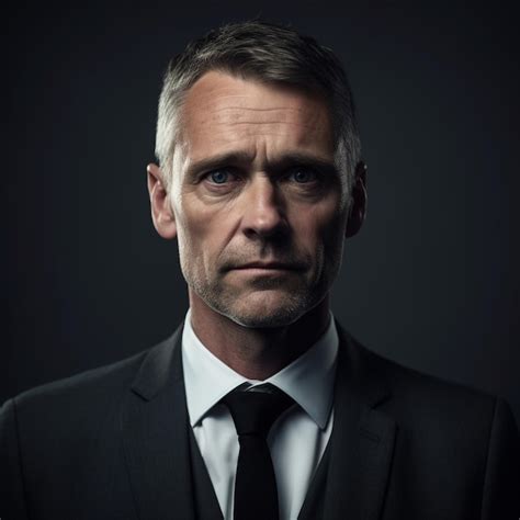 Premium Ai Image A Man In A Suit And Tie With A Black Shirt And White