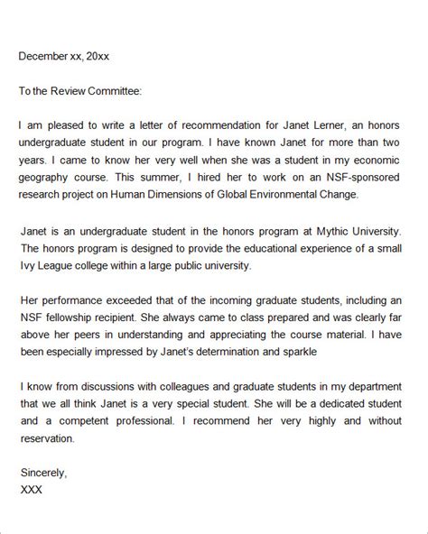 Letters of Recommendation for Graduate School - 15+ Download Free