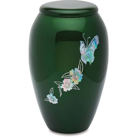 Urns Direct 2u Mop Butterfly On Green Adult Cremation Urn 220 Cu In