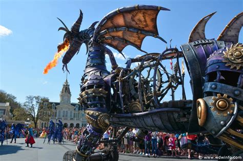 fire breathing maleficent dragon float catches fire in the magic kingdom