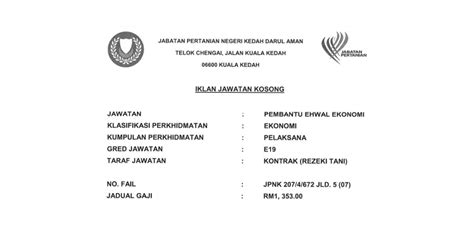 Senarai lengkap permohonan jawatan kosong terkini kedah untuk pencari kerja lepasan pmr, spm, stpm, sijil, diploma & graduan lepasan universiti awam & swasta sepanjang tahun 2021. Jawatan Kosong di Jabatan Pertanian Negeri Kedah - JOBCARI ...