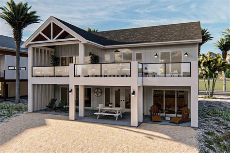 Plan 62902dj Two Story House Plan With Decks Front And Back Beach