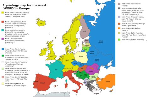 Etymology Map For The Word Word In Most European Languages R