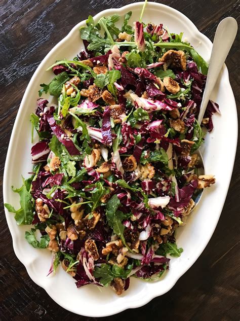 Radicchio & Arugula Salad with Dried Figs, Walnuts & Pecorino | healthyGFfamily.com