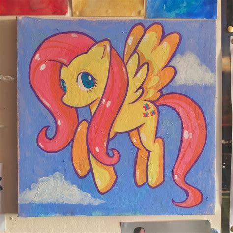 Fluttershy My Little Pony Painting Canvas Etsy