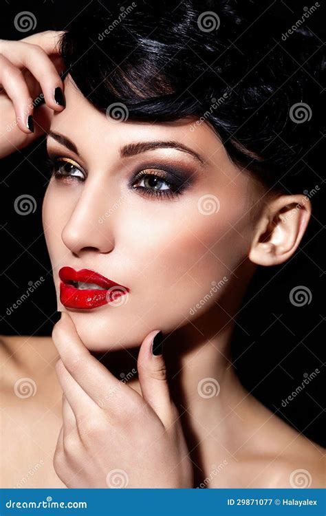 Brunette With Bright Makeup Stock Image Image Of Attractive Luxury 29871077