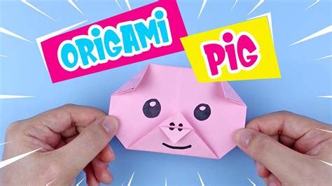 How To Make An Origami Pig Easy Origami Pig Face Tutorial Youtube