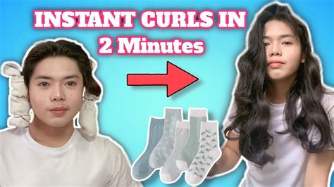 easiest heatless curls in 2 minutes sock curling method on long undercut🧦 youtube