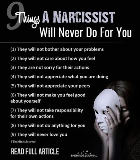 9 things a narcissist will never do for you or anyone