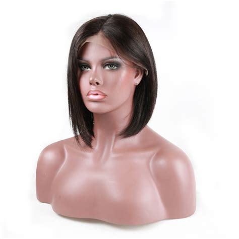 Fashionable Middle Part Virgin Brazilian Human Hair Short Bob Lace Front Wig Buy Human Hair