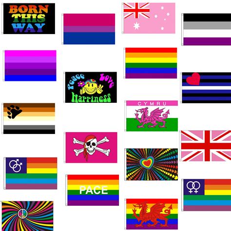 5 X 3 Gay Pride Rainbow Themed Flags With 2 Metal Eyelets Party
