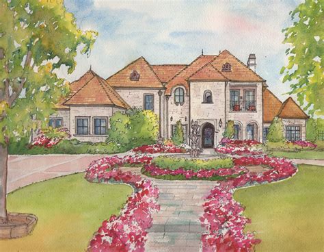 Watercolor House Painting Of Your Home Custom By Maryfrancessmith
