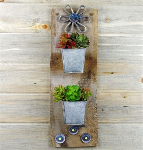 Rustic Potted Wall Planter Removable Pots Garden By Rusticspoonful
