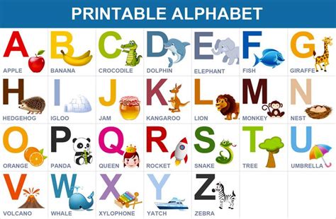 This game is best played with 6 to 8 letters at a time. Print this alphabet with cute pictures to help toddlers in ...