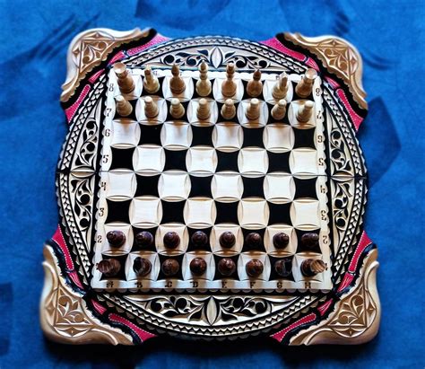 Chess Set Handmade Decorative Chess Carved Chess Set Exotic Etsy
