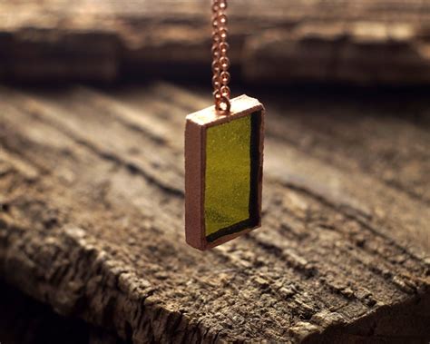 Wine Bottle Pendant Necklace Melted Glass And Copper Etsy