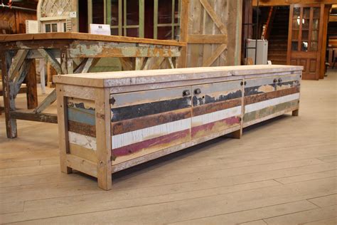 Which is why we offer all of our cabinet styles online for you to browse, with the option to order a sample delivered straight to your door. This 10' long cabinet made from whitewashed Hemlock and painted reclaimed flooring was a custom ...