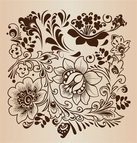 Decorative Flower Pattern Vector Illustration Vectors Graphic Art