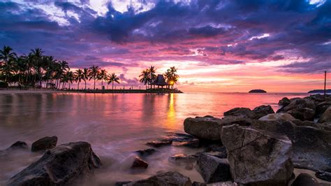 Tanjung Aru Resort Wallpaper 4k Kota Kinabalu Malaysia Sunset