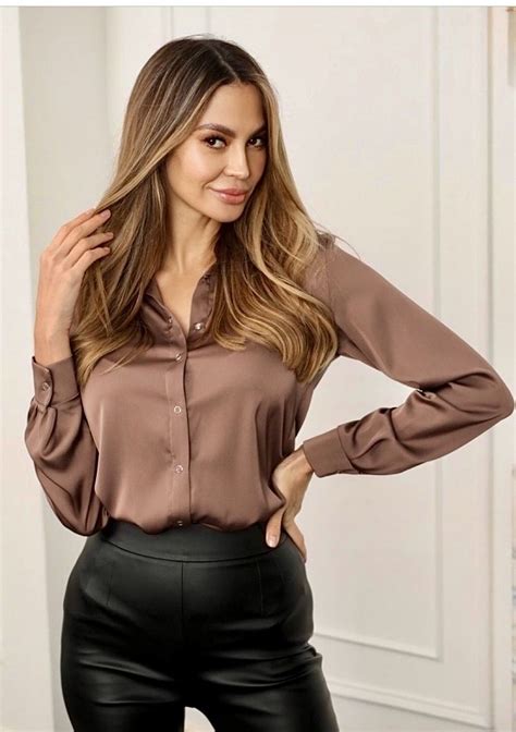 Pias Satin World In 2022 Satin Blouses Sexy Older Women Blouse And Skirt