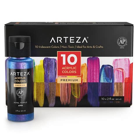 Arteza® 10 Color Iridescent Acrylic Paint Set Michaels