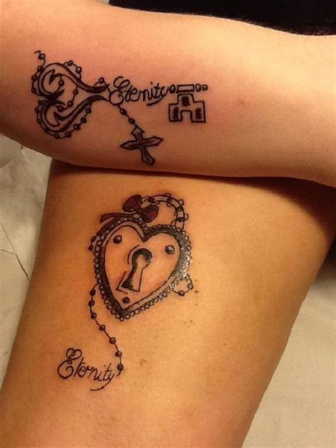 Separated Lock And Key Tattoo Design Both Designs Match As They Are